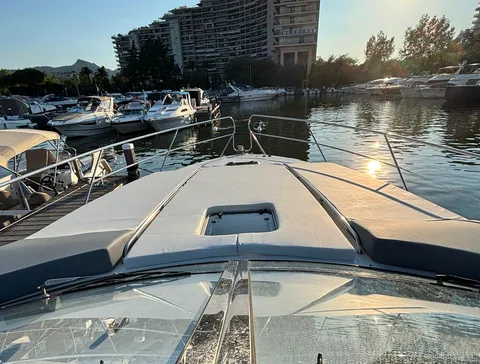 Swimming stop near Sainte-Marguerite Island on the Cannes luxury yacht cruise